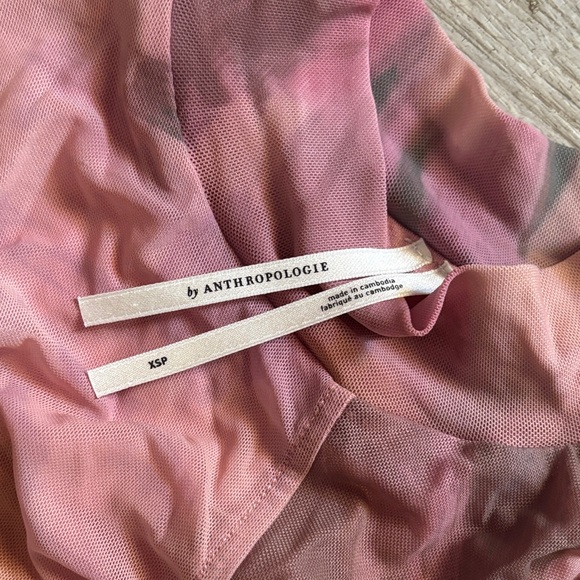 By Anthropologie Long Sleeve Printed Mesh Midi Dress - Picture 3 of 6